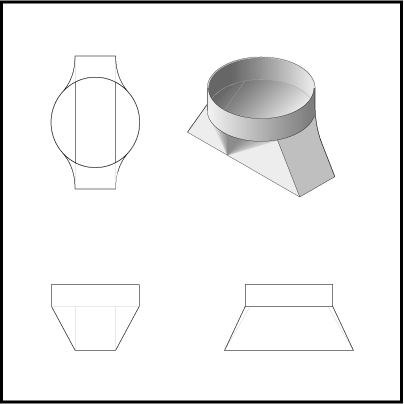 3 Orthographic Views and an Isometric